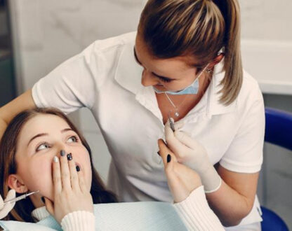 Girl at dental clinic in Markham, New Delhi Dental.
