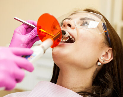 Girl at dental clinic in Markham.